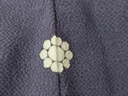 平和屋着物●上質な色無地　藤納戸色　鬼しぼ縮緬　正絹　逸品　DABE4043az
