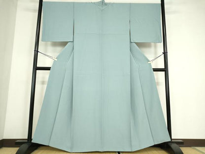 平和屋着物●上質な色無地　秘色色　正絹　逸品　DABE4048az