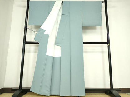 平和屋着物●上質な色無地　秘色色　正絹　逸品　DABE4048az