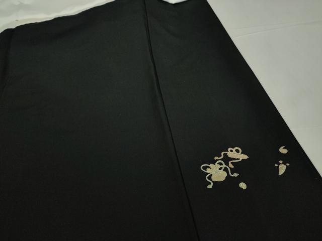 平和屋着物●十日町友禅作家　関口遼一　黒留袖　童子遊び　正絹　逸品　DABE4049az