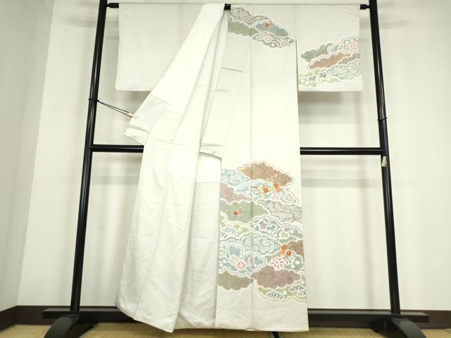 平和屋着物●訪問着　絞り　刺繍　雲取り花文　金彩　正絹　逸品　DABE4052az 平和屋着物○訪問着 絞り 刺繍 雲取り花文 金彩 正絹 逸品 DABE4052az