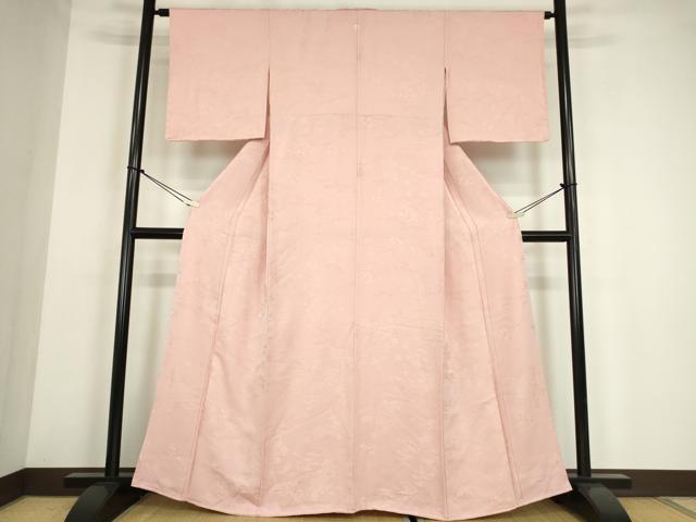 平和屋着物●上質な色無地　御所車人物風景地紋　虹色　正絹　逸品　未使用　DABE4054az
