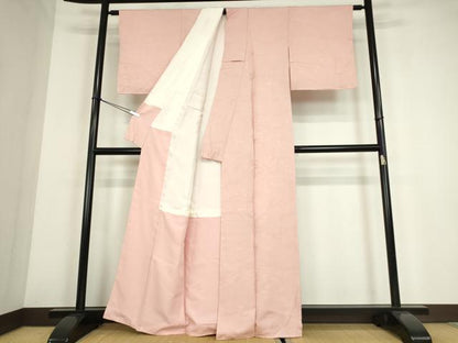 平和屋着物●上質な色無地　御所車人物風景地紋　虹色　正絹　逸品　未使用　DABE4054az