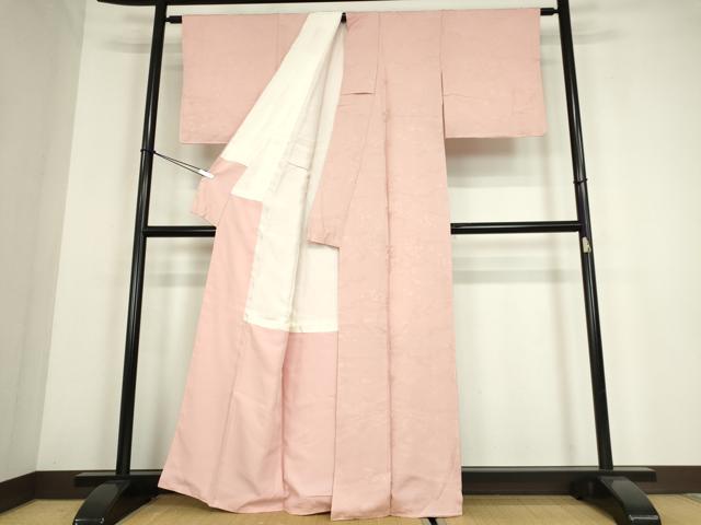 平和屋着物●上質な色無地　御所車人物風景地紋　虹色　正絹　逸品　未使用　DABE4054az