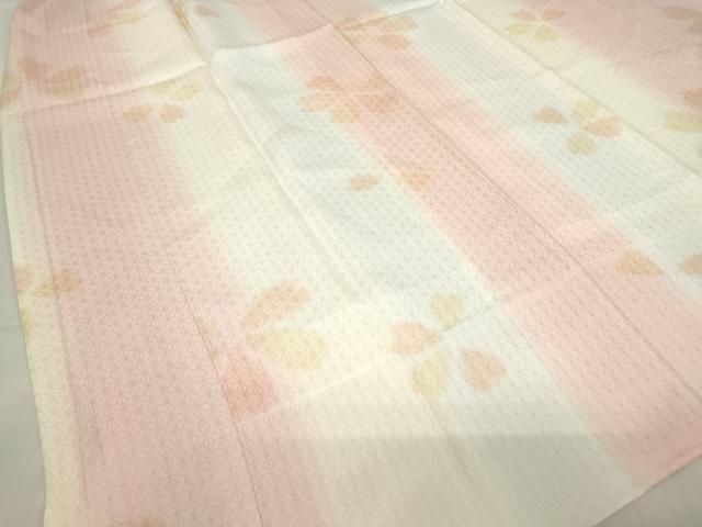 平和屋着物●長襦袢　袷　花鳥風月　舞花文　暈し染め　反端付き　正絹　逸品　DABE4056az