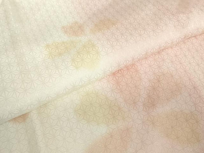 平和屋着物●長襦袢　袷　花鳥風月　舞花文　暈し染め　反端付き　正絹　逸品　DABE4056az