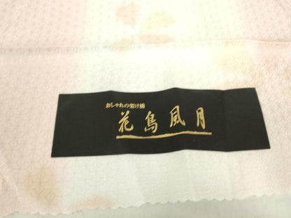 平和屋着物●長襦袢　袷　花鳥風月　舞花文　暈し染め　反端付き　正絹　逸品　DABE4056az