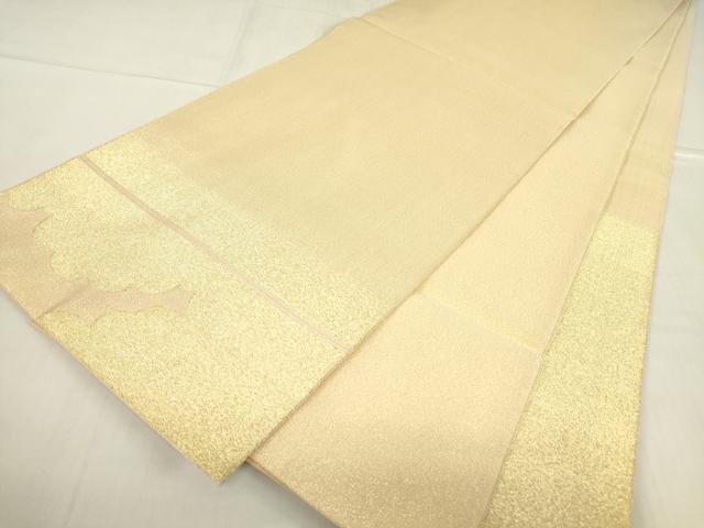 平和屋着物▼綴れ 太鼓柄袋帯 双鶴菱松文 金銀糸 正絹 逸品 DABE4082az