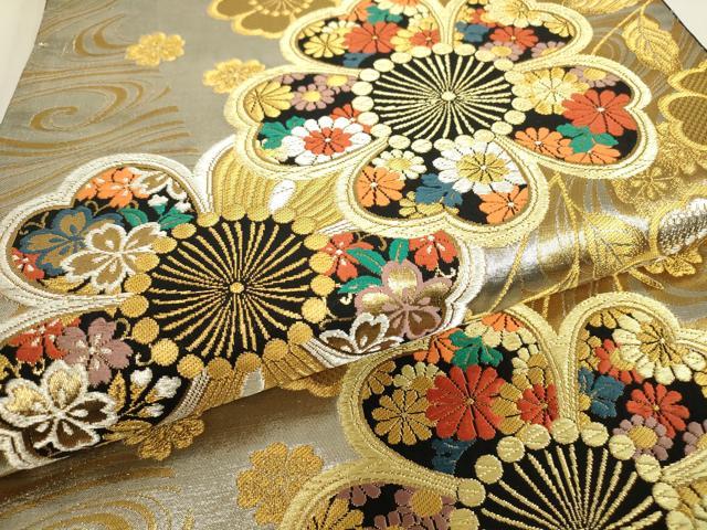 平和屋着物▼六通柄袋帯 夢彩袖 金銀糸 正絹 逸品 DABE4096az