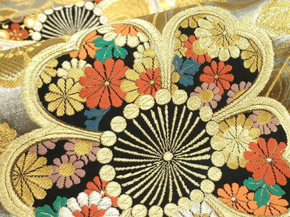 平和屋着物▼六通柄袋帯 夢彩袖 金銀糸 正絹 逸品 DABE4096az