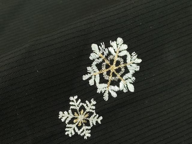 平和屋着物▽羽織　スリーシーズン　春夏秋　塵除け　絽　総刺繍　雪の結晶　金糸　黒地　仮絵羽　正絹　逸品　未使用　DABE4132az