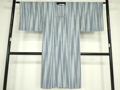 平和屋着物▽道行コート　スリーシーズン　春夏秋　塵除け　紗　縞　ロング丈　正絹　逸品　DABE4133az