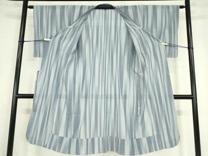 平和屋着物▽道行コート　スリーシーズン　春夏秋　塵除け　紗　縞　ロング丈　正絹　逸品　DABE4133az