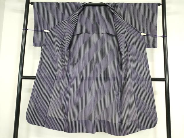 平和屋着物▽道行コート　スリーシーズン　春夏秋　塵除け　紗　縞　正絹　逸品　DABE4134az