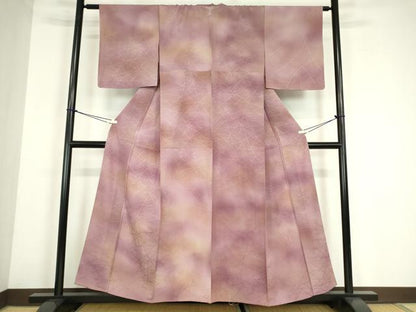 平和屋着物▽上質な小紋　単衣　霞文　暈し染め　正絹　逸品　未使用　DABE4137az