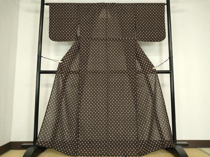 平和屋着物＊夏物 紗紬 菱繋ぎ文 正絹 逸品 未使用 DABE4138az
