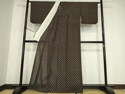 平和屋着物＊夏物 紗紬 菱繋ぎ文 正絹 逸品 未使用 DABE4138az