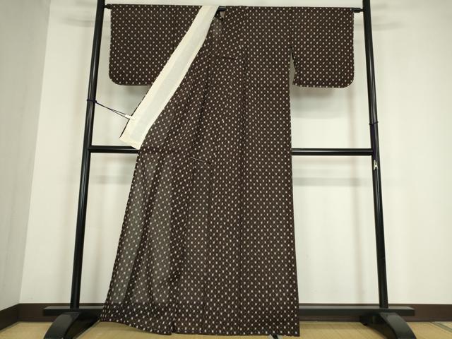平和屋着物＊夏物 紗紬 菱繋ぎ文 正絹 逸品 未使用 DABE4138az