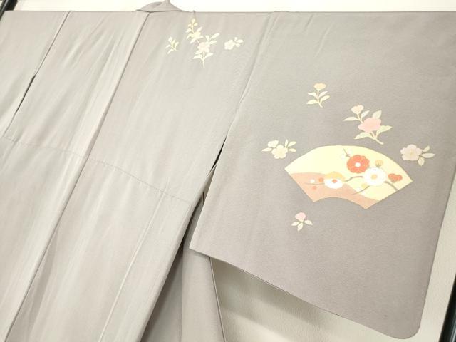 平和屋着物▽訪問着　単衣　地紙吉祥花文　暈し染め　金彩　正絹　逸品　DABE4140az
