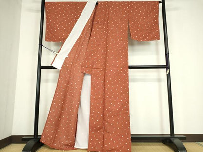 平和屋着物▽小紋　単衣　箔散らし　洗える着物　未使用　DABE4145az