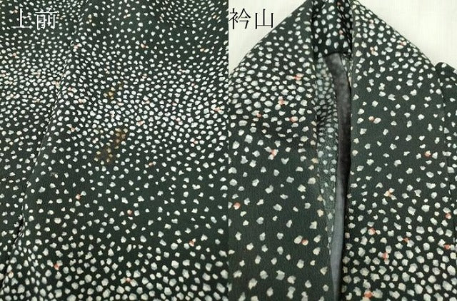 平和屋着物▽小紋　単衣　霰文　黒地　洗える着物　DABE4147az 平和屋着物▽小紋 単衣 霰文 黒地 洗える着物 DABE4147az