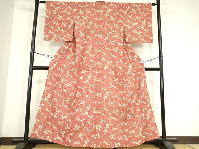 平和屋着物▽小紋　単衣　菊尽くし　洗える着物　DABE4150az 平和屋着物▽小紋 単衣 菊尽くし 洗える着物 DABE4150az