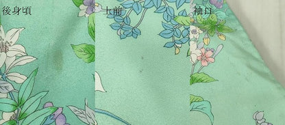 平和屋着物▽小紋　単衣　花尽くし　洗える着物　DABE4151az