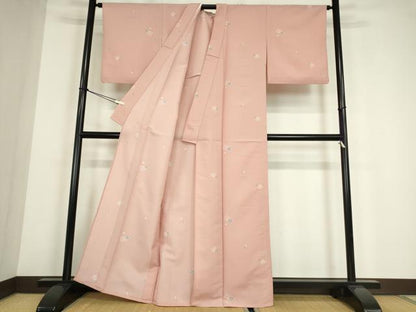 平和屋着物▽小紋　単衣　源氏香舞桜文　洗える着物　DABE4157az