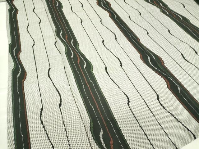 平和屋着物▽小紋　単衣　よろけ縞　洗える着物　DABE4161az