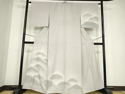 平和屋着物▽訪問着　単衣　霞文　正絹　逸品　DABE4178az