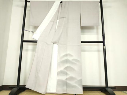 平和屋着物▽訪問着　単衣　霞文　正絹　逸品　DABE4178az