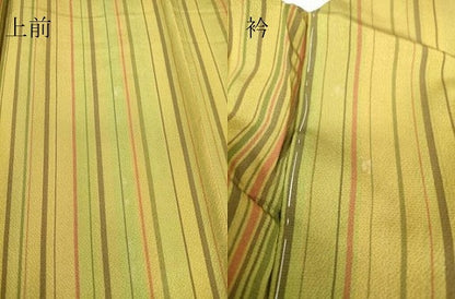 平和屋着物▽上質な小紋　単衣　縞　正絹　逸品　DABE4179az