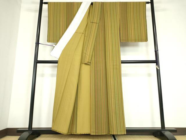平和屋着物▽上質な小紋　単衣　変わり縞　正絹　逸品　DABE4171az 平和屋着物▽上質な小紋 単衣 変わり格子 正絹 逸品 未使用 DAAS0583az