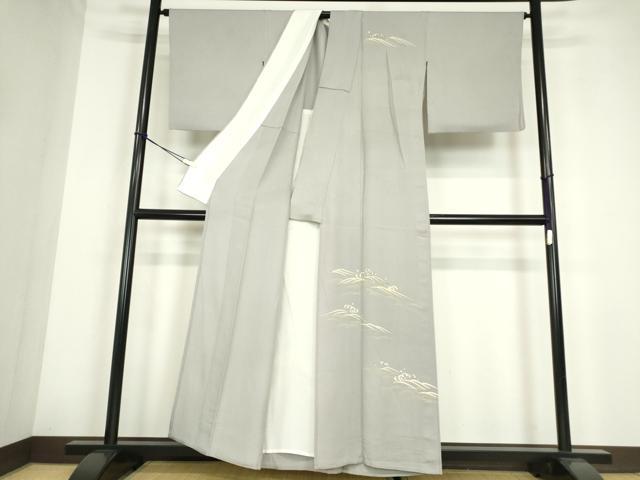 平和屋着物▽訪問着　単衣　立波文　金彩　正絹　逸品　DABE4184az