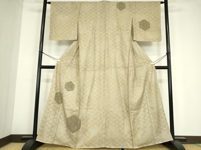平和屋着物▽訪問着　単衣　亀甲花文　金彩　高島屋扱い　正絹　逸品　DABE4186az