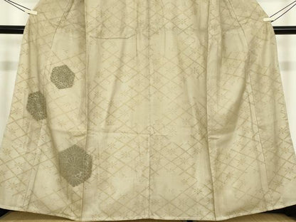 平和屋着物▽訪問着　単衣　亀甲花文　金彩　高島屋扱い　正絹　逸品　DABE4186az