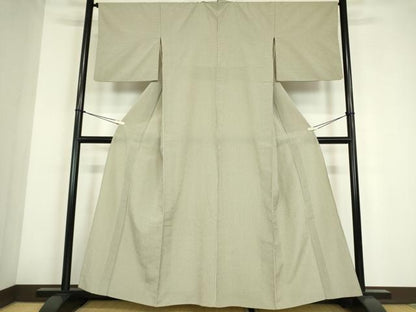 平和屋着物▽本塩沢　単衣　格子　ますいわ屋扱い　正絹　逸品　DABE4190az