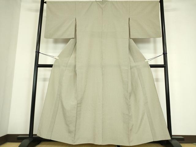 平和屋着物▽本塩沢　単衣　格子　ますいわ屋扱い　正絹　逸品　DABE4190az