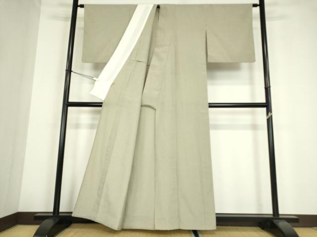 平和屋着物▽本塩沢　単衣　格子　ますいわ屋扱い　正絹　逸品　DABE4190az