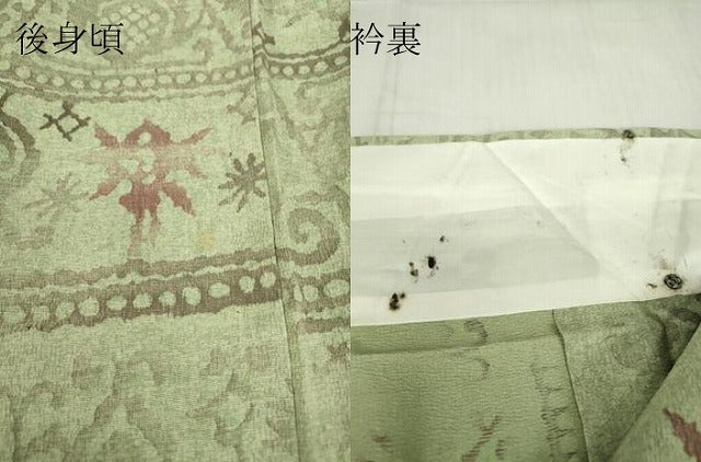 平和屋着物▽上質な小紋　単衣　壁画花文　正絹　逸品　DABE4196az 平和屋着物▽上質な小紋 単衣 壁画花文 正絹 逸品 DABE4196azの通販 by