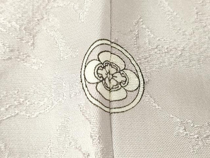平和屋着物▽日展作家　山本唯与志　レリーフ染　小紋　単衣　草葉シルエット　暈し染め　正絹　逸品　DABE4197az