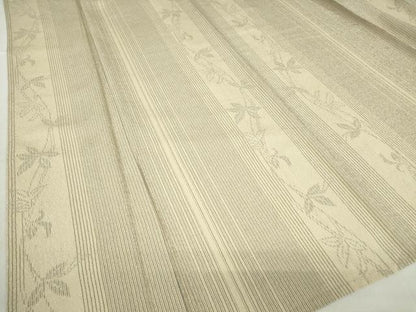 平和屋着物▽本塩沢　単衣　草花間道　正絹　逸品　DABE4200az