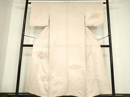 平和屋着物▽訪問着　単衣　総刺繍　地紙吉祥花文　暈し染め　正絹　逸品　DABE4203az