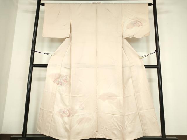 平和屋着物▽訪問着　単衣　総刺繍　地紙吉祥花文　暈し染め　正絹　逸品　DABE4203az
