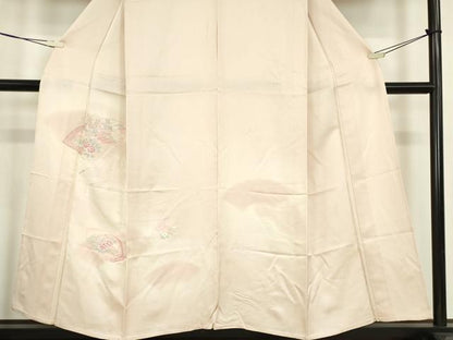 平和屋着物▽訪問着　単衣　総刺繍　地紙吉祥花文　暈し染め　正絹　逸品　DABE4203az
