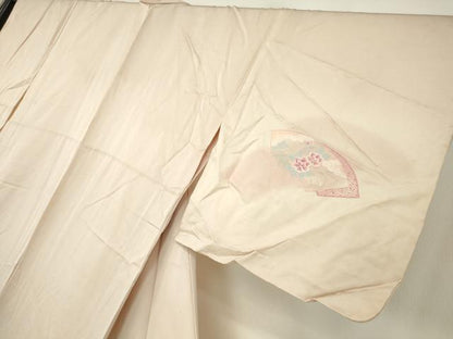 平和屋着物▽訪問着　単衣　総刺繍　地紙吉祥花文　暈し染め　正絹　逸品　DABE4203az