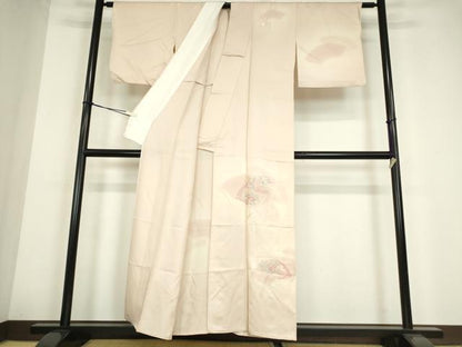 平和屋着物▽訪問着　単衣　総刺繍　地紙吉祥花文　暈し染め　正絹　逸品　DABE4203az