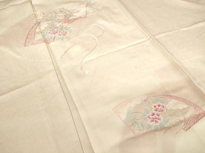 平和屋着物▽訪問着　単衣　総刺繍　地紙吉祥花文　暈し染め　正絹　逸品　DABE4203az