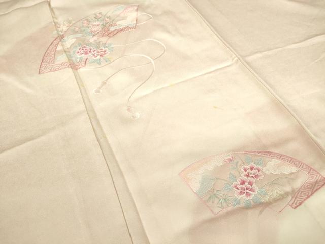 平和屋着物▽訪問着　単衣　総刺繍　地紙吉祥花文　暈し染め　正絹　逸品　DABE4203az