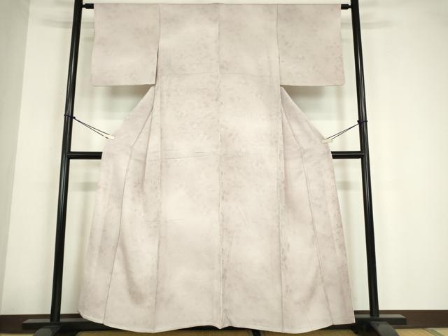 平和屋着物▽上質な色無地　単衣　花松地紋　灰桜色　正絹　逸品　DABE4207az 平和屋着物▽上質な色無地 単衣 花松地紋 灰桜色 正絹